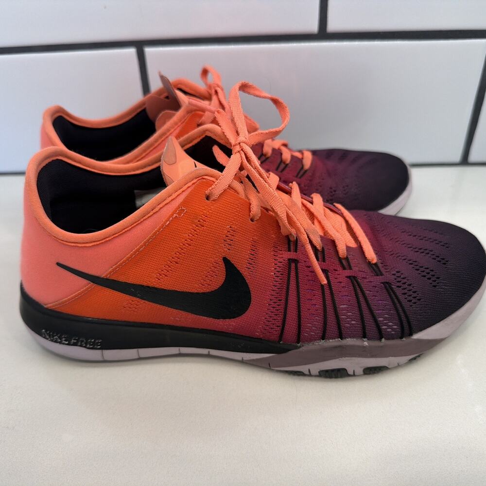 Nike Free TR 6 Spectrum Womens Training Shoes Sunset Ombre Purple Orange sz 6